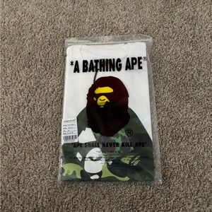 Bape White and Green Short Sleeve Tee